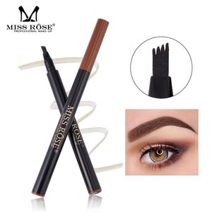 MISS ROSE Eyebrow Pencil Waterproof Fork Tip Eye Brow Tattoo Pen 3 4 Head Fine Sketch Liquid Eyebrow Enhancer Dye Tint Pens