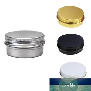 1/2 oz Aluminum Tin Jars Screw Cap Round Storing Can Container Cosmetic Metal Tins Empty Container 15ml white black gold