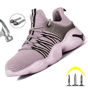 Nowe Buty Steel Toe Kobiety Anti Smashing Light Work Sneakers Buty bezpieczeństwa Mężczyźni LJ200918