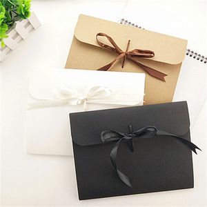 24*18*0.7cm White/Brown/black Kraft Paper Pocket Bag Kerchief Handkerchief Silk Scarf Packing Boxes Card Gift Envelope Box