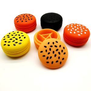 Smoking Accessories Hamburge Shape Silicone Nonstick Wax Containers rubber dab tool High capacity jar oil holder for concentrate pot