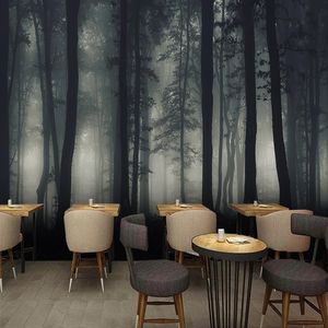 Anpassad 3d Foto Bakgrund Abstrakt Tree Forest Art Mural Modern Living Room Restaurang Väggmålningar Inredning Målning