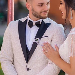 2021 белые мужские костюмы Лучший мужчина Groom Tuxedos Костюм утренняя носить свадебные костюмы для мужчин 2 штуки (куртка + брюки)