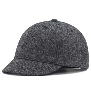 Inverno Tamanho Grande Bonés de Beisebol Antigos Homens Olhados Curto Lã Chapéu Cabeça Grande Homem Plus Feltro Cap 56-61cm 62-68cm 220113