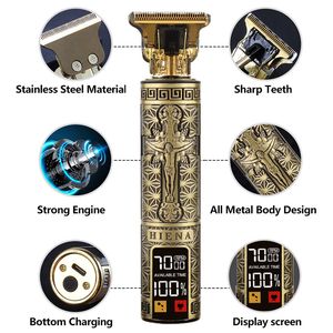 T9 Saç Kesme Profesyonel Elektrikli Tıraş Makinesi Berber Saç Düzeltici Makinesi 0mm Saç Kesme Makinesi Erkekler Için USB Şarj Edilebilir