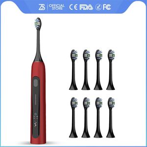 [ZS] OLED Ekran Akıllı 15 Modu USB Şarj IPX7 Beyazlatma Diş Diş Temizleme Cihazı Yetişkin Sonic Elektrikli Diş Fırçası Setleri Için 220224