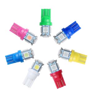 100 Uds T10 W5W 194 168 5050 5SMD bombilla LED luces Led de respaldo automática Lámpara de lectura de cuña estilo de coche blanco azul estilo de coche 12V