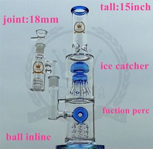 hookah beaker glass water bong with fritted disc perc heady bubbler purple green pipe