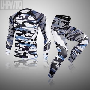 Mężczyźni Dres Tracksuit Compression Rajstopy Mężczyźni Szybki Suchy Zestaw Podstawowy Bielizna Termiczna Bielizna XXXXL Koszulka MMA Odzież Gym Legging LJ201125