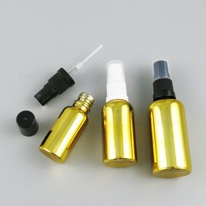 Refillable Sprayer Flaskor Esstenial Oil Vätska Tom Atomizer Makeup Spray Bottle Parfym Glas UV Gold Färgflaska 500PC