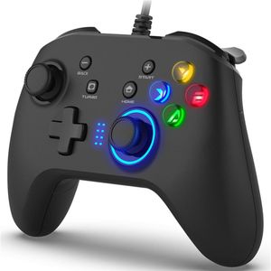 US stock Wired Gaming Joystick Gamepad Dual-Vibration Game Controller Compatible with PS3, Switch, Windows 10 8 7 PC Laptop, TV Box a10 on Sale