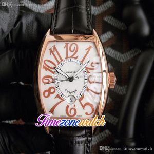 Nowy Best Mens Watch Automatyczna Rose Gold Case White / Blue Dial Numer 3D Markery Brown / Czarne / Białe Skórzane zegarki TimeZoneWatch E205C1