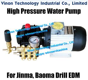 Bomba de água Jinma / Baoma alta Presure + 380V Motor Set for pequeno furo EDM Machines. Tensão 380V, 0.37kw Potência, Velocidade 900/1400 r / min