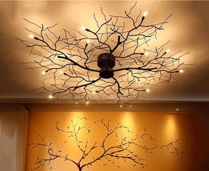 8/10/12/15/20 LED Ceiling Lights American Country Branch Lustre Iron Ceiling Lamp Living Room Home Decor Lighting Fixtures