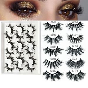 9Pairs 20mm Lange Synthetische Falsche Falschen Wimpern 5D Dicke Kreuzmuster Nerz Wimpern Verlängerung Natürlichen Look YY009 #