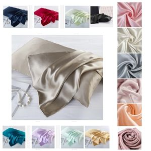 15 colors 100% Natural Mulberry Silk Pillowcase Zipper Pillowcases Real Silk Pillow Case Cover Satin For Home Hotel Bedding Y200104