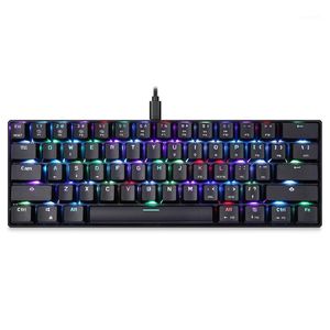 Motospeed 61 Механическая клавиатура RGB BATERLIGHT 61-ключ Blue/Black Switches Gaming клавиатура 2 мс Скорость отклика All-Ghost Keys1