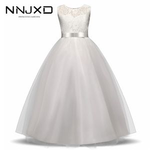 Wholesale teen lace flower girl dresses for sale - Group buy White Flower Girl Dress Kid Girls First Communion Dresses Tulle Lace Wedding Long Princess Bridesmaids Costume For Teen Girls
