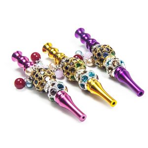 Smoking Accessories Hookah Tip Shisha Mouth Tips Handmade Inlaid Jewelry Ball Alloy Blunt Holders Water Pipe Mouthpieces Bling