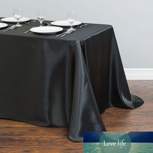 10個/ロット長方形のサテンテーブルクロステーブルクロスカバー新年パーティーのためのウエディング宴会レストラン家の装飾