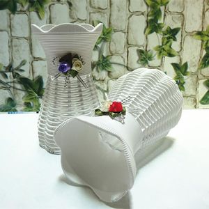 Vazen st wit plastic vaas gebruik fruit mooie mand container partij kamer kunstbloem diy bruiloft huis tuin decoratie