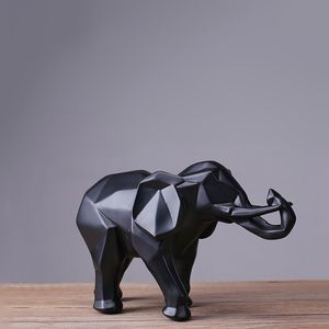 ASFULL Astratto Elefante d'oro Statua Ornamenti in resina Accessori per la decorazione della casa Regalo Geometrica Resina Scultura di elefante d'oro T200710