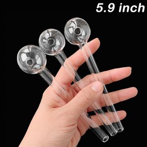 5,9 tum lång 3cm Big Ball Oil Burner Tjock Pyrex Stor transparent glasrör för rökning Bubbler Tube Dot Nail Burning Jumbo Tillbehör