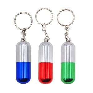 Pipa per erbe da fumo in alluminio stile pillola 72MM Ciotola in metallo Pipa per tabacco in metallo Mini accessori per tubi per cucchiai a mano Anello portachiavi S