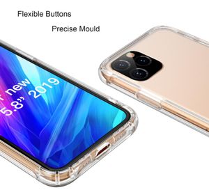 Transparente Handyhülle für iPhone 12 11 Mini Pro MAX XS XR 8 7 Plus Samsung S20 TPU schützende stoßfeste klare Hülle