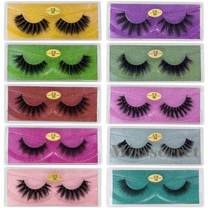 Ciglia di visone 3D serie CS Natural Looking Long Fulls Strip Lash 10 Styles Faux False Eye-lashes Soft Thick Wispy Fake Eyelash Makeup Set di strumenti per l'estensione delle ciglia