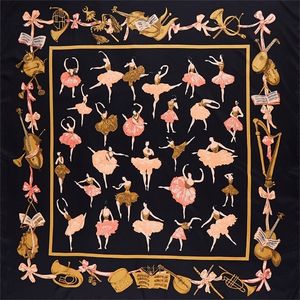 Wholesale towels dance for sale - Group buy POBING Twill Silk Women Dance Girl Square Scarves Large Bandana Luxury Kerchief Hijab Female Head Scarf Foulard Y201007