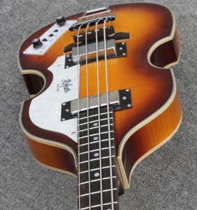 Custom Violin BB2 Electric Bass Flame Maple Bass Guitar i lager EMS Gratis frakt