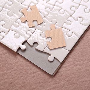 Sublimation Puzzle A5 Size DIY Products Sublimations Blanks Puzzles White Jigsaw 80pcs Heat Printing Transfer Handmade Gift YFA2694 on Sale