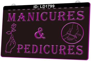 LD1799 Manicures & Pedicures 3D Engraving LED Light Sign Wholesale Retail