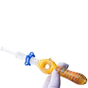 Headshop214 CSYC NC055 Heady Color Smoking Pipe 10mm Ceramic Quartz Nail Clip Air Hole Recycle Smooth Airflow Dab Rig Glass Pipes