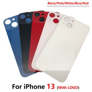 50st EU US Version Big Hole Back Glas Bakre Hölje Till Iphone 13 13 Pro 11 12 Pro Max med Logo Batteriluckor