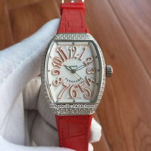 NEW Vanguard 33mm Diamond Bezel V 32 SC AT FO D CD Ladies'collection Womens Quartz Watches Red Leather/Rubber Strap Ladies Dress Watches