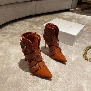 Hot Sale Designer Camping Boots Fashion Luxury Short Boots Women's Spring and Autumn High Heel Pointed Skor Originalbox