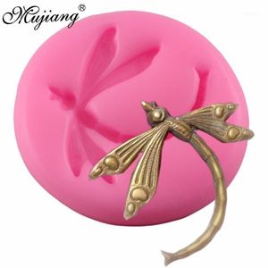 Mujiang libélula molde de silicone fondant ferramentas de decoração de doces doces moldes de chocolate 3d artesanato sabão jóias pingente resina moulds1