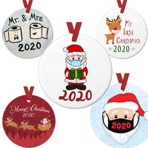 Factory price personalized home decoration Christmas toilet paper pendant Christmas gift Christmas Tree circular pendant fast delivery