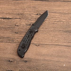 Offerta speciale Coltello chiudibile di sopravvivenza all'aperto 5Cr13Mov Lama a punta di goccia a mezza dentatura nera Manico in alluminio Coltelli tascabili EDC