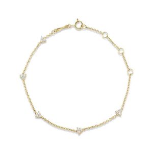 LOZRUNVE 925 Sterling Sier Gold Delicate Diamond Triple Charm Bracelet for Women Wholale Custom Jewelry