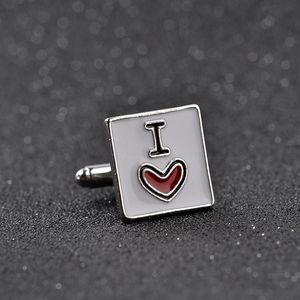 romantic i love you cufflinks lovers Business suit Shirt cuff links button women men's fashion jewelry Valentine's Day gift will and sandy