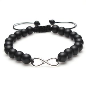 Bracelets ajustáveis ​​infinito rock miçangas de pedra turquesa de rocha pulseira para homens jóias de moda de moda e presente de areia branca preta branca