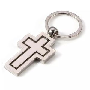 Chaveiros colhedores presentes religiosos chaveiro de metal nova personalidade rotativa cruz chaveiro atividade pingente de carro por itens de presente personalizados e8mj