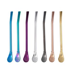 Stainless Steel Straws Metal Drinking Straws Filter Stirring Spoon Straws For Yerba Mate Tea Bombilla Gourd Drink Accessories