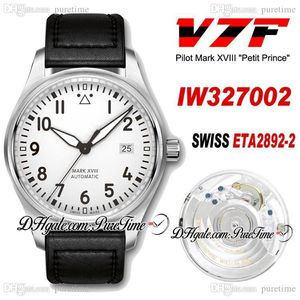 V7F Mark XVIII 327002 Le Petit Prince Swiss ETA2892-2 Automatic Mens Watch Steel Case White Dial Stick Markers Black Leather Puretime B02