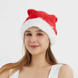 Noel Şapka Yumuşak Peluş Santa Kırmızı Aksesuarları Süslemeleri Tatil Parti Hediye Için Yeni Yıl Dokunmamış Kumaş Yetişkin Çocuk Çocuk