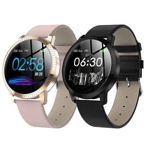 CF18 Akıllı İzle 1.22 inç Su Geçirmez IP67 Kan Basıncı Kalp Hızı Monitörü Metal Starp Çok Spor Modları Band Smartwatch Kadınlar