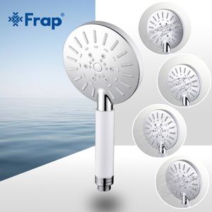 Frap أربعة تعديل توفير المياه جولة abs رأس دش رئيس البلاستيك الأبيض عقد حمام دش اكسسوارات الحمام F008 Y200109